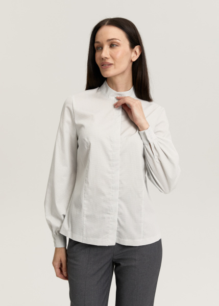 Рубашка с воротником стойкой 