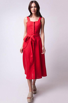 Приталенный сарафан изо льна