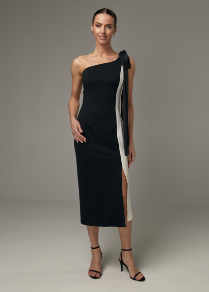 Коктейльное платье с бантом 