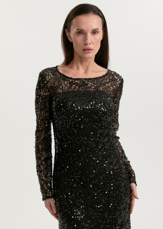 Платье кружевное с пайетками