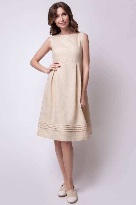 Платье изо льна А-силуэта