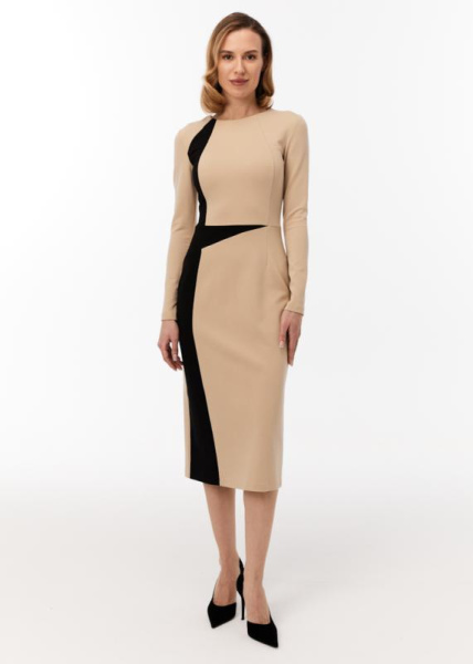 Платье из джерси с контрастным акцентом