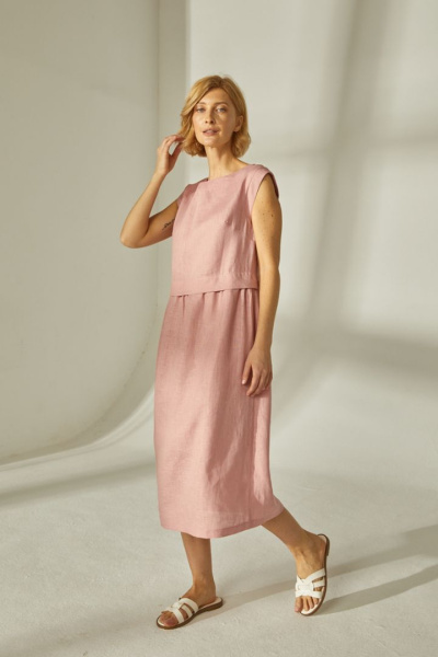 Льняное платье свободного кроя