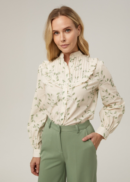 Хлопковая блуза с принтом 