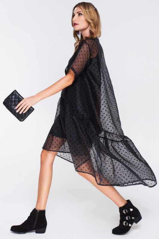 Асимметричное платье из органзы