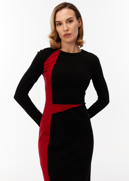 Платье из джерси с контрастным акцентом