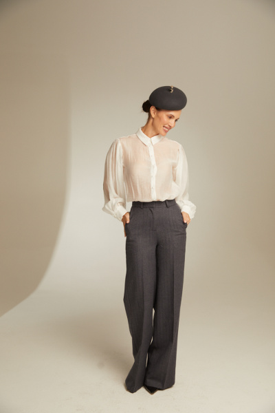 Широкие брюки из 100% шерсти