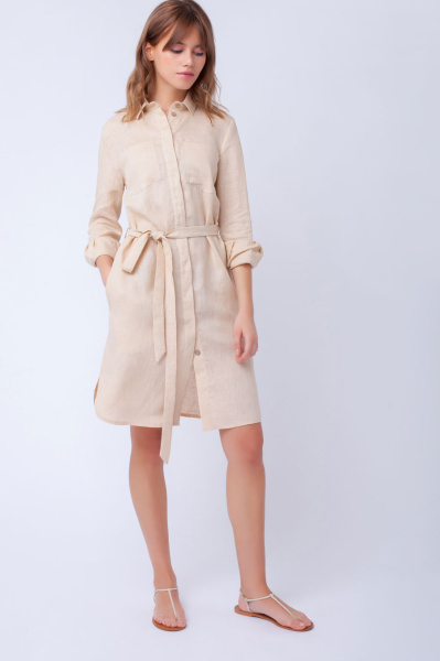 Платье-рубашка изо льна