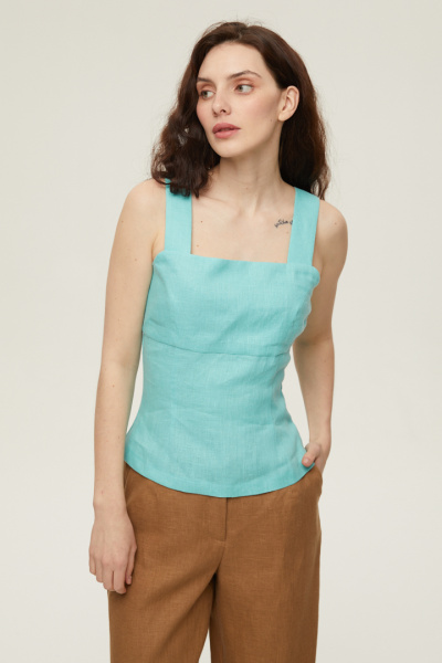 Топ изо льна на шнуровке