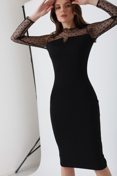 Платье с сетчатой вставкой 