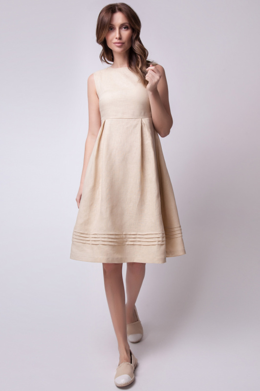 Платье изо льна А-силуэта