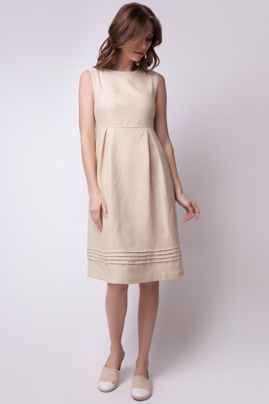 Платье изо льна А-силуэта