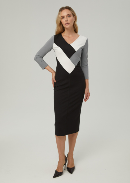 Платье с графичными вставками  Платье с графичными вставками