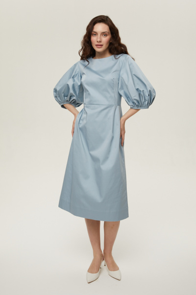 Платье из хлопка с рукавами-буфами