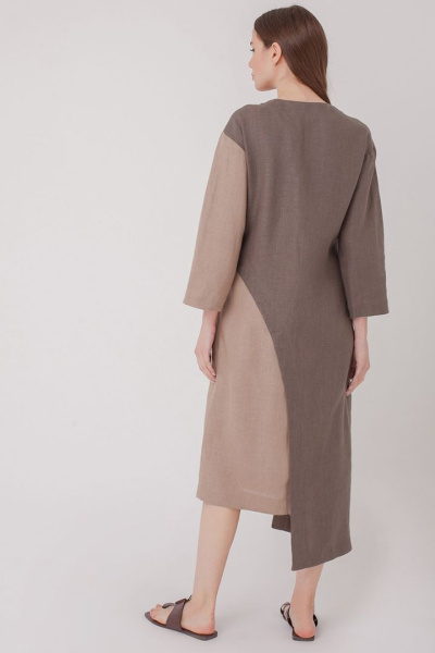 Платье изо льна прямого силуэта