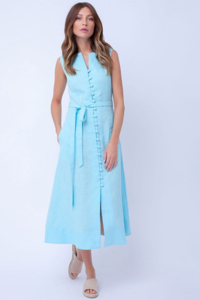 Приталенное платье изо льна