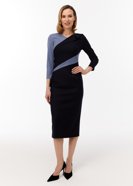 Платье-футляр с лацконом