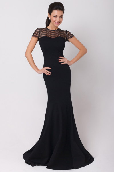 Платье с кружевными вставками 