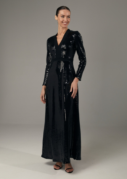 Платье в пайетках в пол 