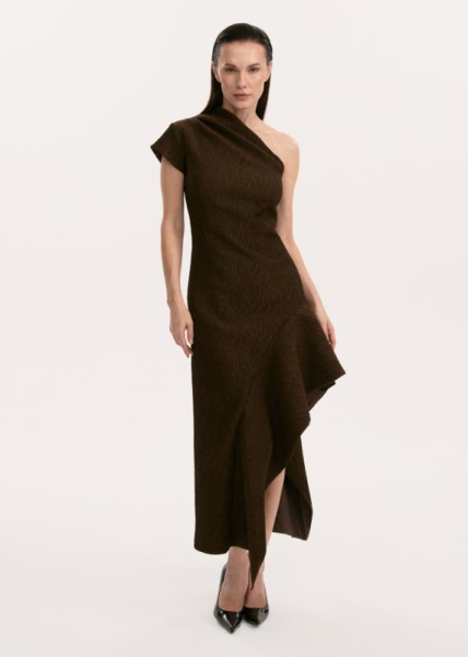 Асимметричное платье из фактурной ткани