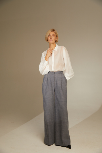 Брюки палаццо из 100% шерсти