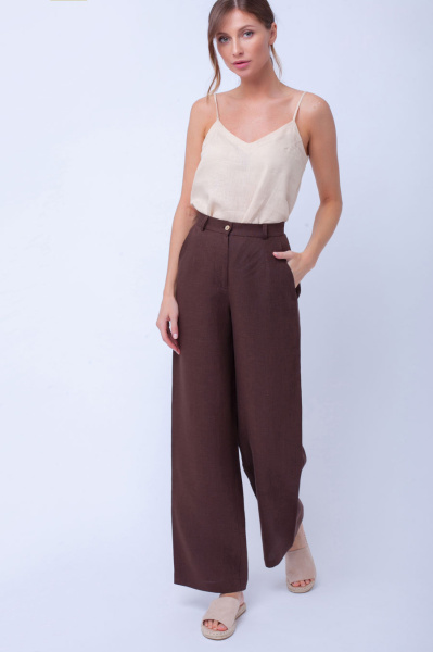 Прямые брюки изо льна