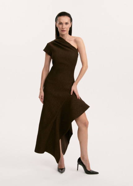 Асимметричное платье из фактурной ткани