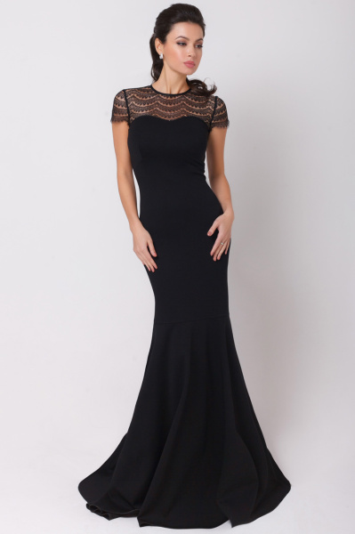 Платье с кружевными вставками 