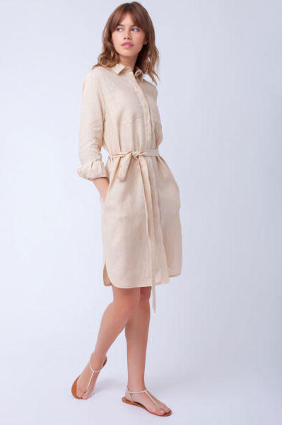 Платье-рубашка изо льна