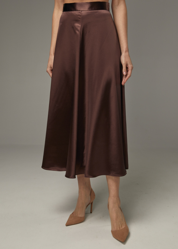 Юбка миди из атласа