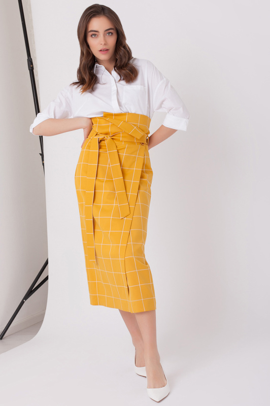 Юбка на запах с высокой посадкой